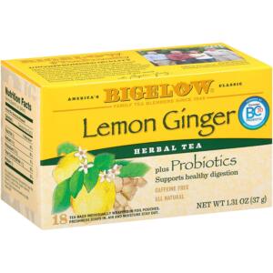 Bigelow Lemon Ginger plus Probiotics Herbal Tea