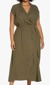 Cap Sleeve Wrap Shirdress