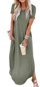 Casual Loose Short Sleeve Long Dress