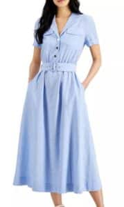Chambray Belted Shirtdress