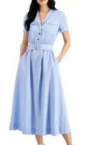 Chambray Belted Shirtdress
