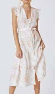Cloth & Stone Flutter-Sleeve Midi Dress