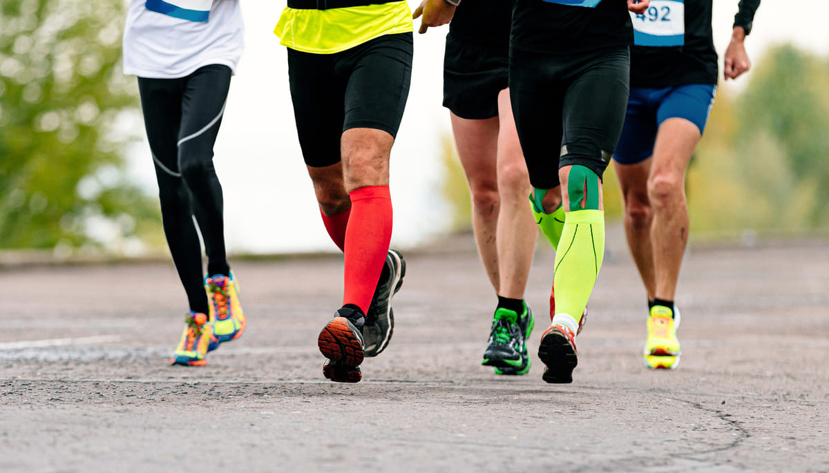 Compression socks in a marathon