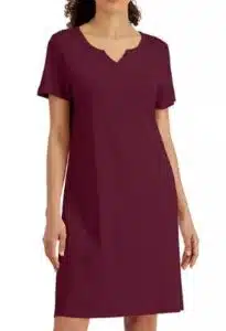 Cotton Split-Neck Dress,