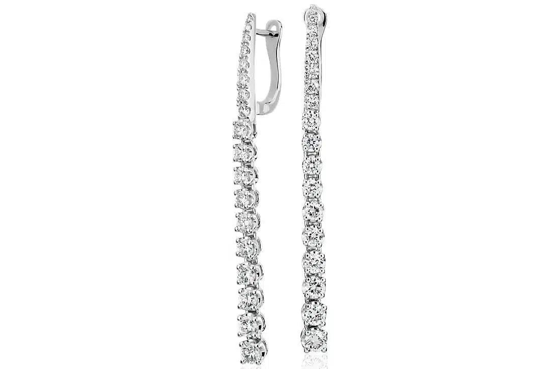 Diamond Line Drop Earrings