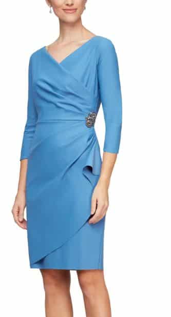 Embellished Ruched Sheath Dress
