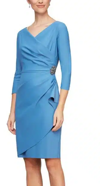 Embellished Ruched Sheath Dress
