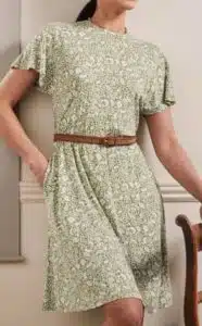 Flutter Sleeve Jersey Dress