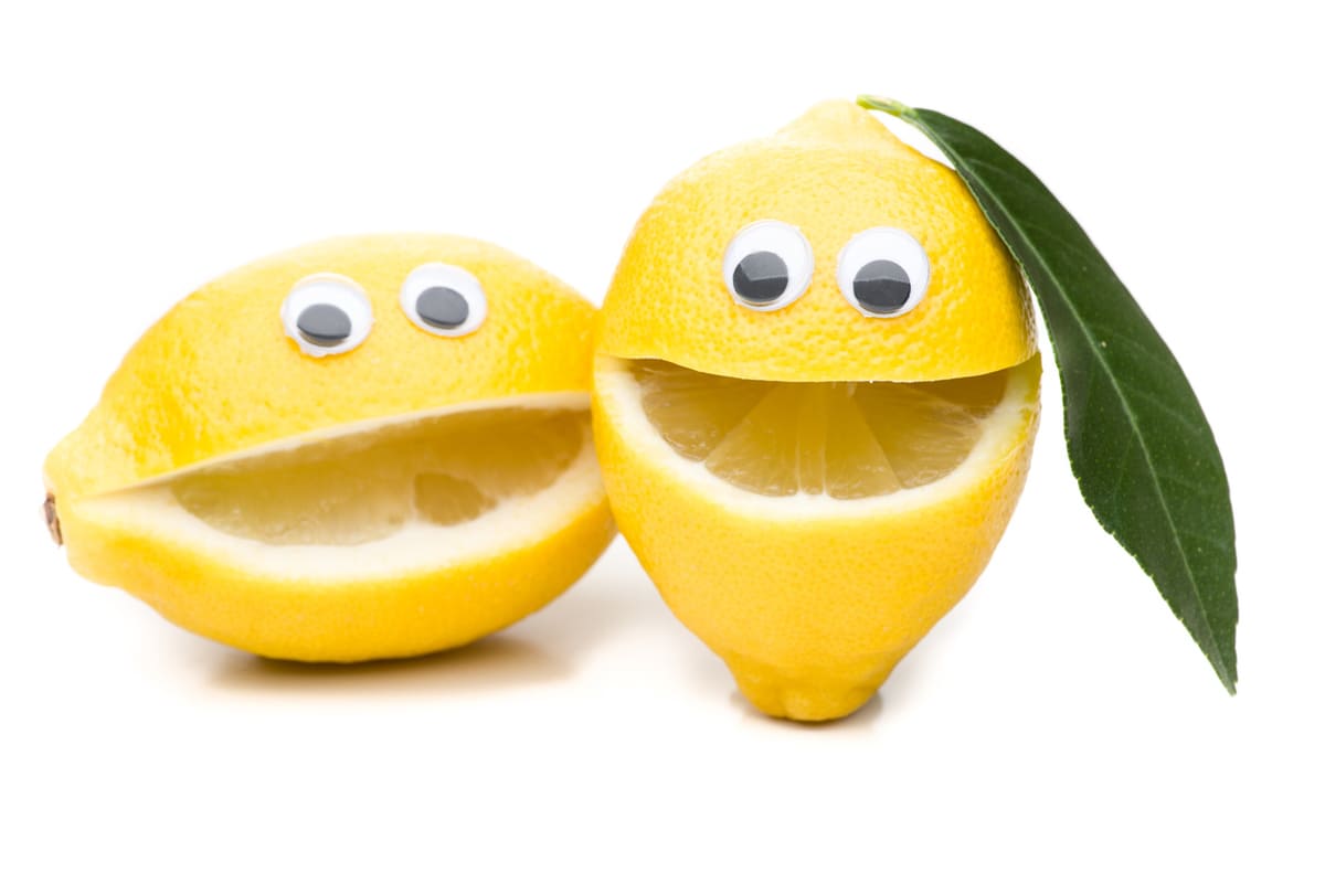 Lemon peel in mouth