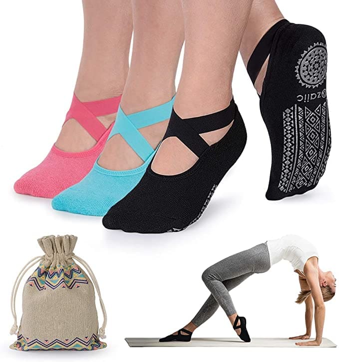 Ozaiic Yoga Socks for Women Non-Slip Grips & Straps