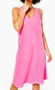 Pink Florin Linen Dress