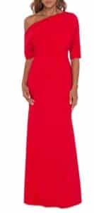 Ruched One-Shoulder Gown