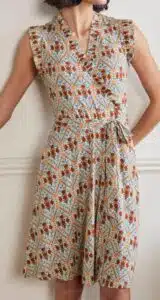 Ruffle Fixed Wrap Jersey Dress