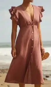 Ruffled Cover-Up Midi Dress