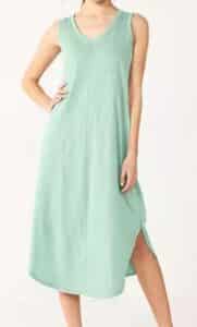 Sleeveless Shirttail Knit Midi Dress