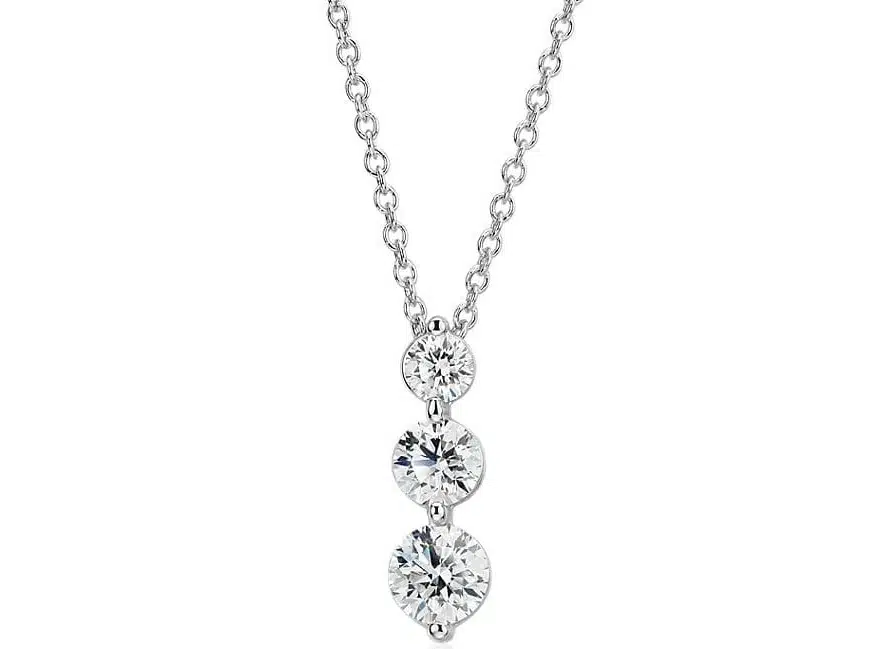 Three-Stone Drop Diamond Pendant
