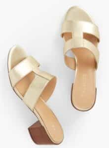 Tilly Metallic Nappa Block Sandals