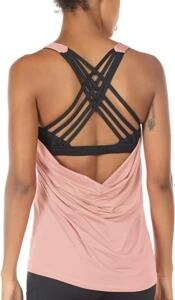 icyzone Yoga Tops Workouts Clothes Activewear Built in Bra Tank Tops
