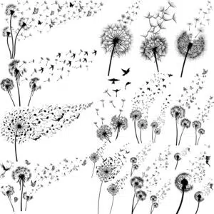 Beautiful Dandelion Temporary Tattoos