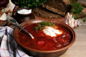 Borscht or beet soup