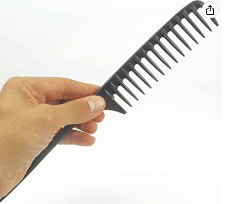 Carbon Wide Tooth Rake Comb with Tail