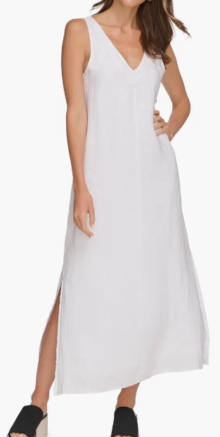 DKNY V-Neck Linen Maxi Dress (3 colors), $115
