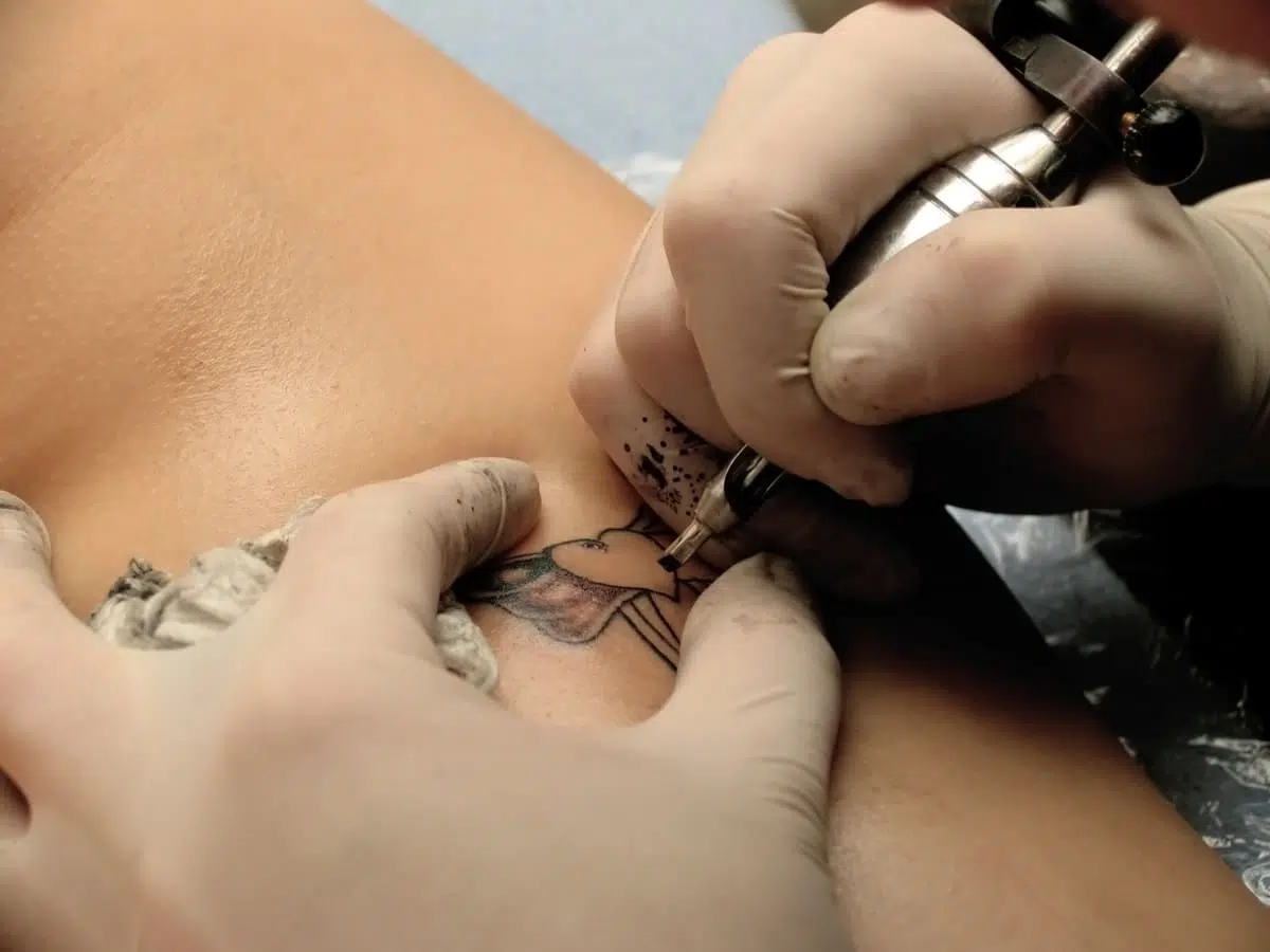 Getting a tattoo