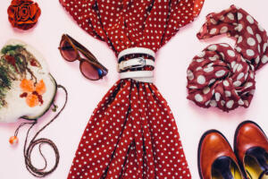 Polka dot dress feature