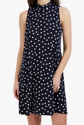 Puff Bow Back Polka Dot Dress