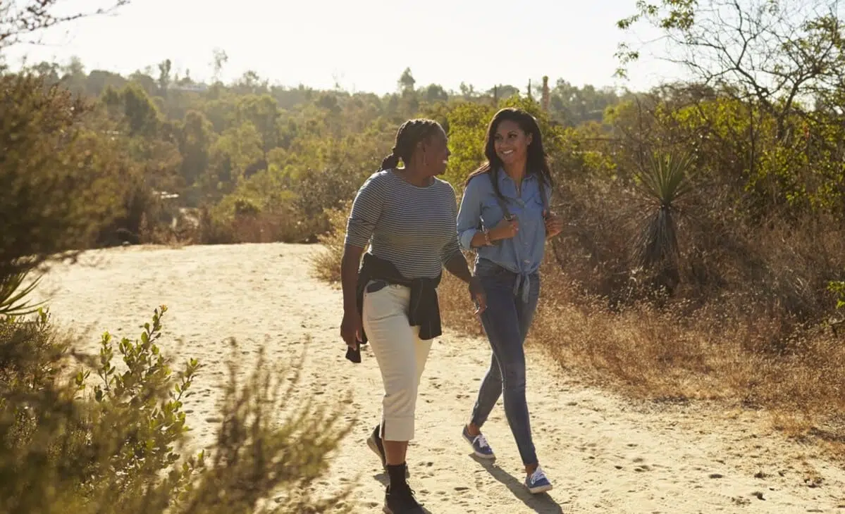 mother daughter hiking