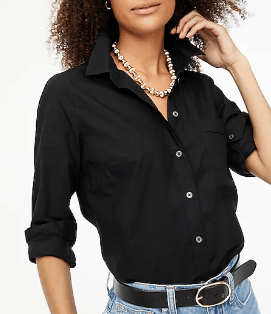 Button-up cotton poplin shirt in signature fit