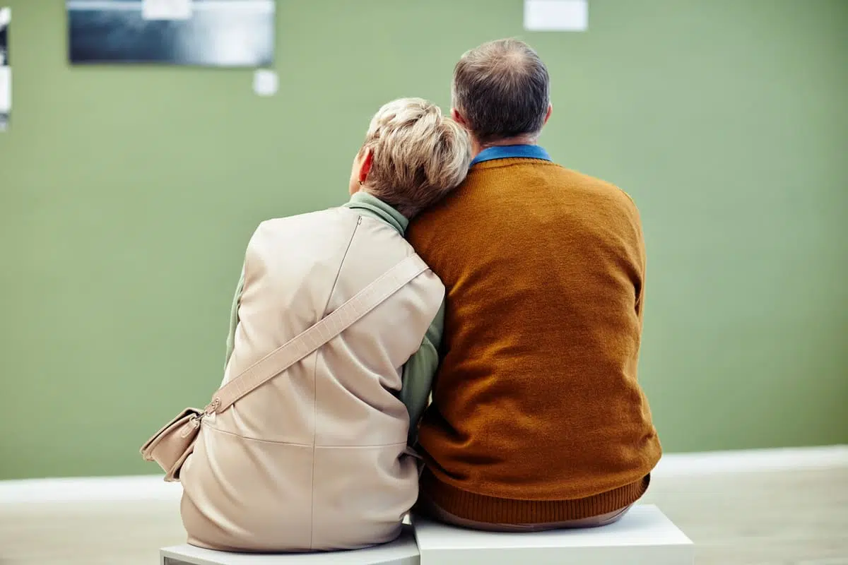 Couple at an art gallery