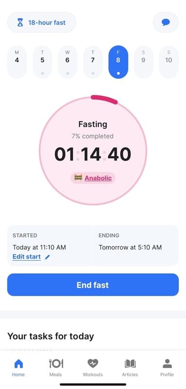 DoFasting App screenshot 18 hour fast