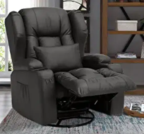 OBBOLLY Manual Faux Leather Recliner Chair
