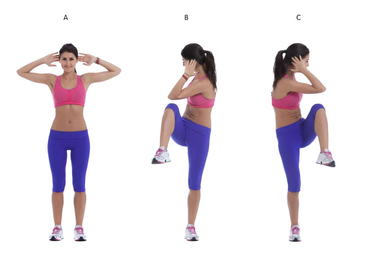 Standing Bicycle Crunch - Standing Core Exercises