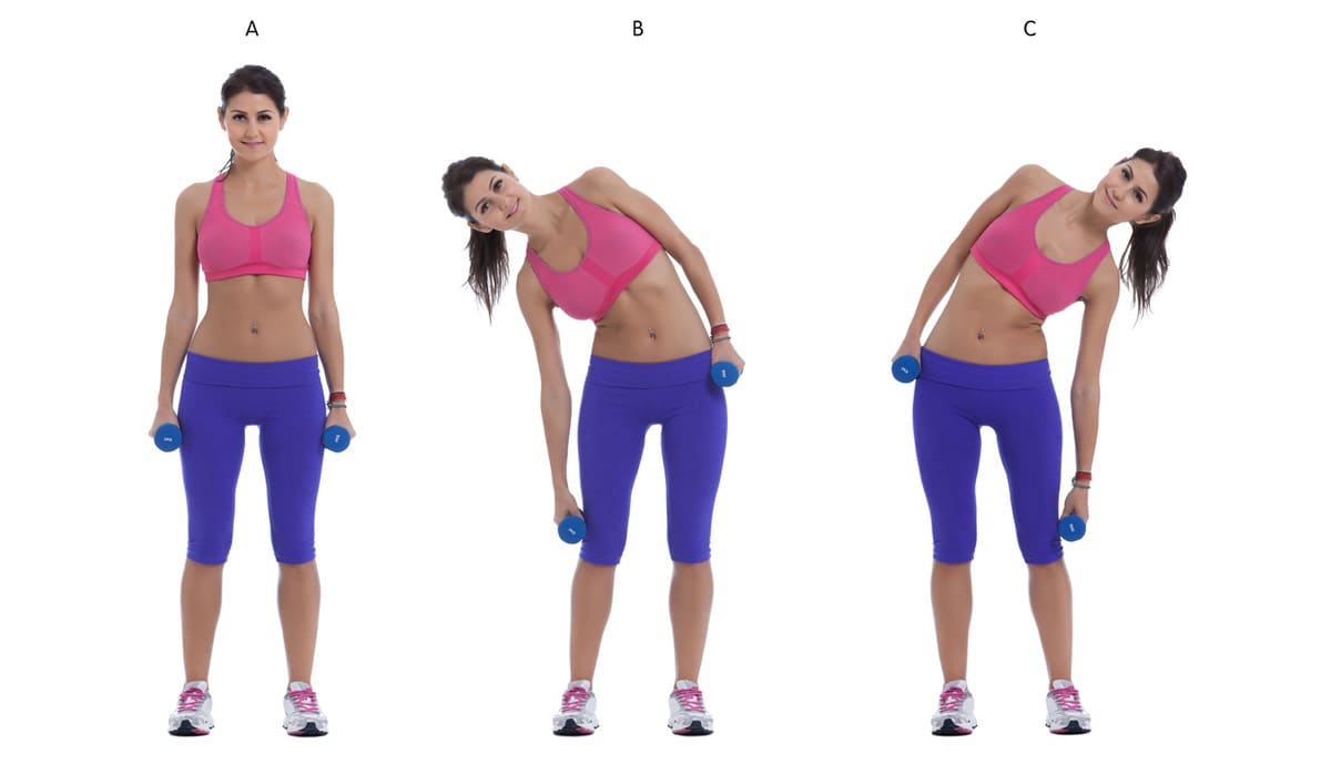 Standing oblique crunches
