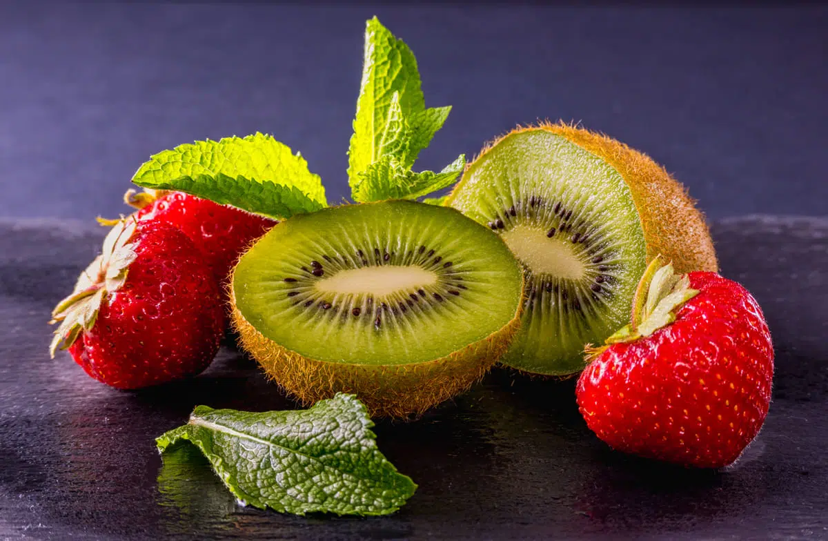 Strawberries and kiwi 