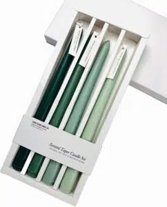 Taper Candles 10'' Amber Sandalwood Scented with Natural Soy Wax