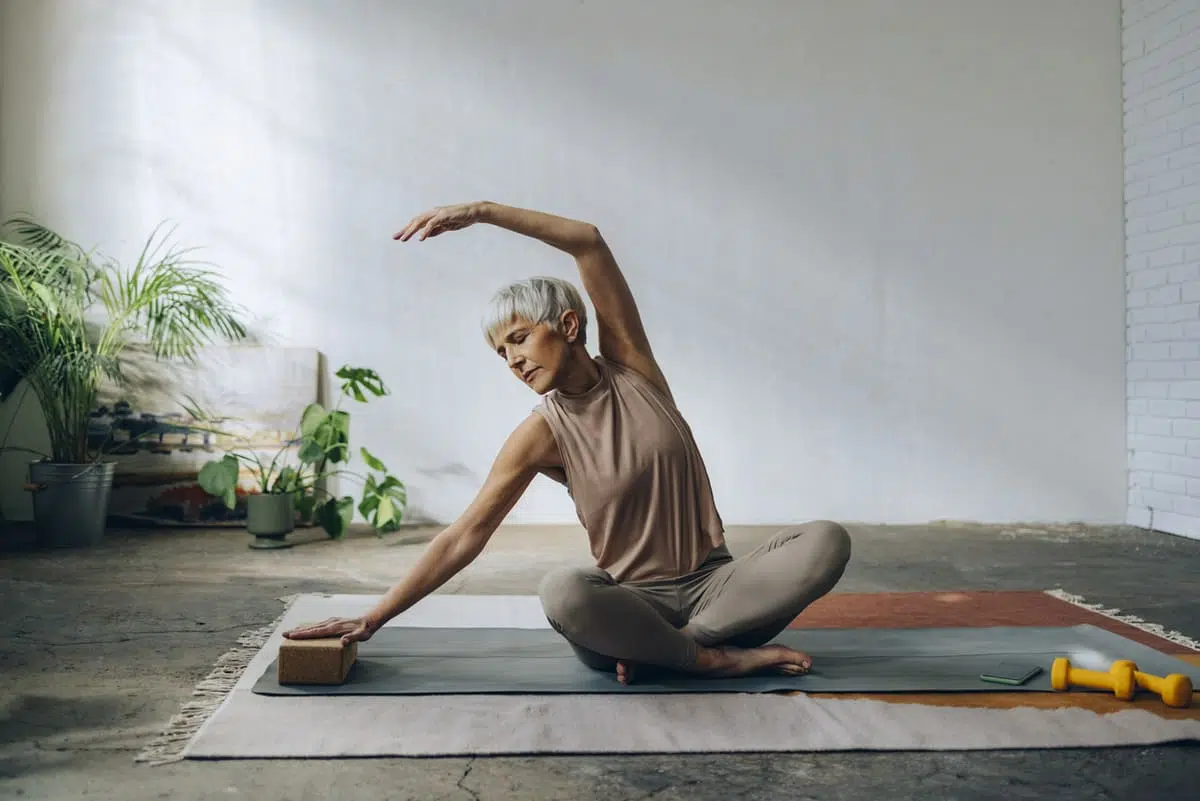 woman stretching