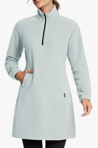 BALEAF Fleece Dress Long Vest Sweatshirt Tunic Dress (5 colors), $43.99 (was $53.99)