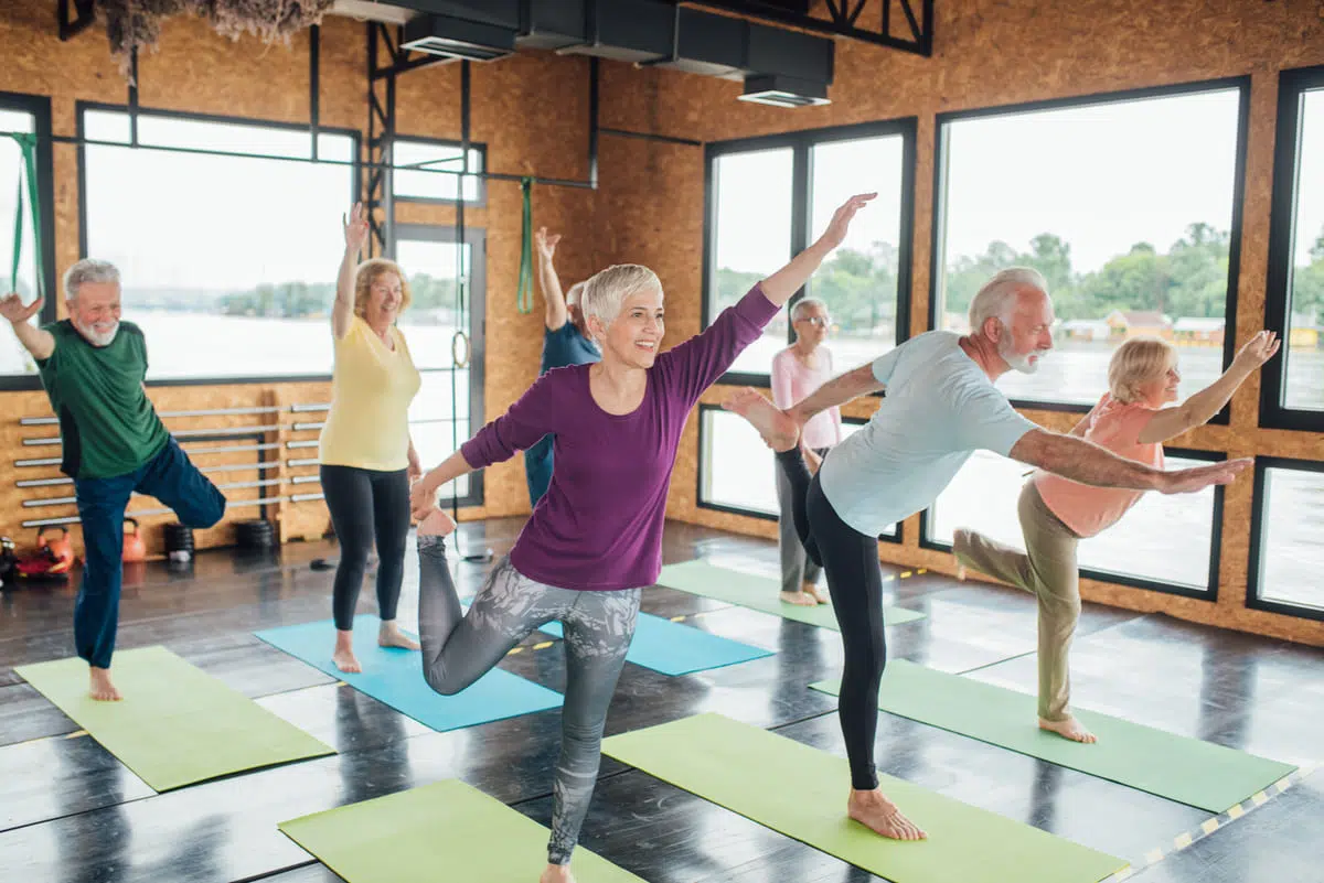 Balance in yoga class
