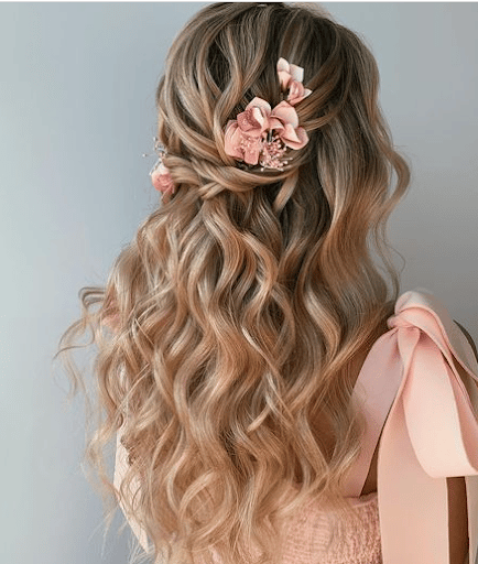 Half Up Bridal Hairstyle for Thin Hair