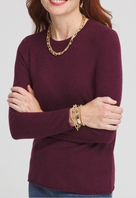 Chico’s Cashmere Crewneck Sweater (6 colors), $179