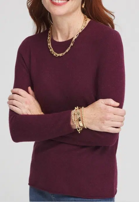 Chico’s Cashmere Crewneck Sweater (6 colors), $179