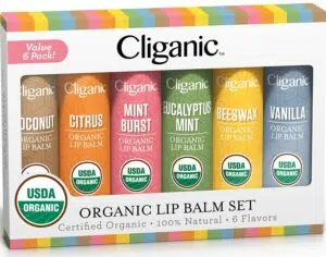 Cliganic USDA Organic Lip Balm Set