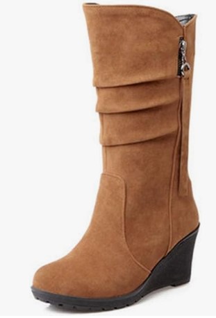 MIOKE Wedge Slouch Mid-Calf Boots (7 colors), $49.95