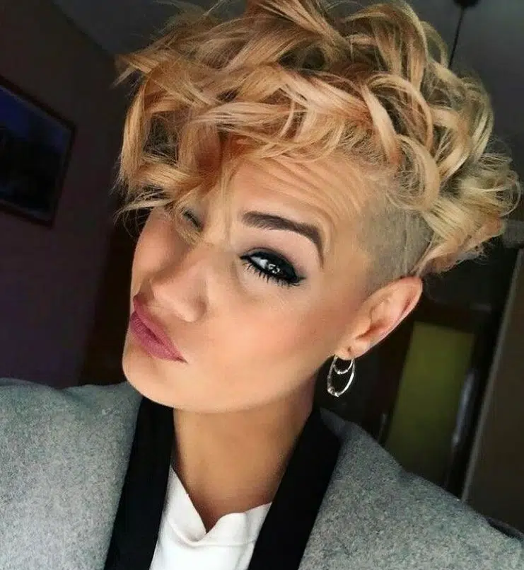 Pixie Cut Curly Bangs