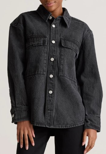 Quince 100% Organic Cotton Denim Cargo Shirt Jacket (2 colors), $59.50 (was $145)