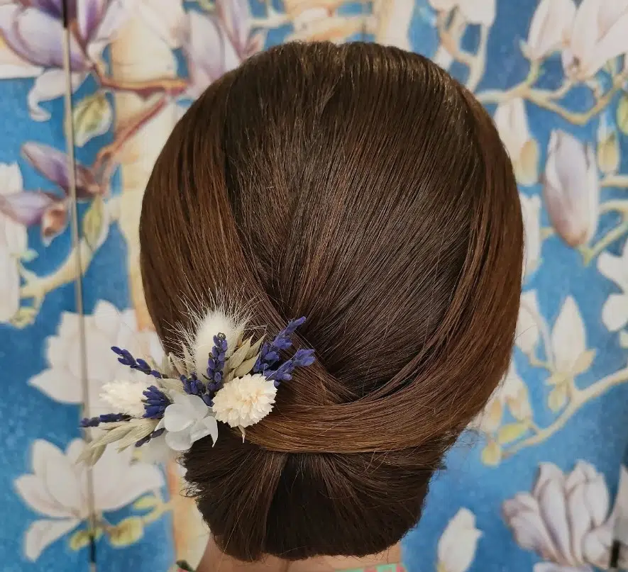 Sculpted Chignon Updo for Short Hair