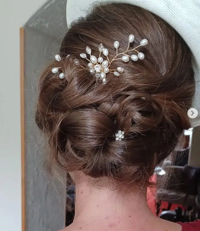 Short Bridal Chignon Updo